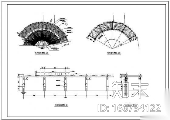 扇形游廊建筑方案（一）cad施工图下载【ID:166734122】