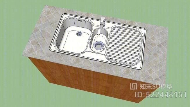 厨房的水槽，水槽的厨房SU模型下载【ID:522448151】