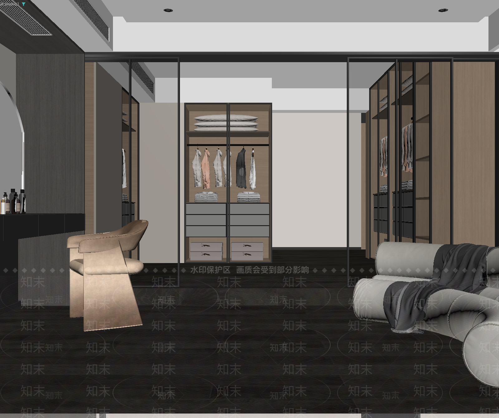 现代衣帽间3D模型下载【ID:1214825989】