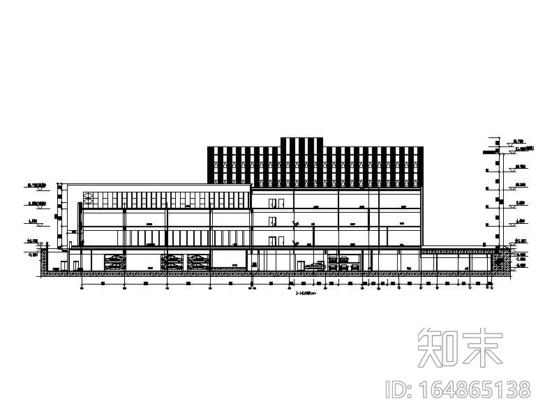 [浙江]高层幕墙立面框架结构县级图书档案馆建筑施工图施工图下载【ID:164865138】