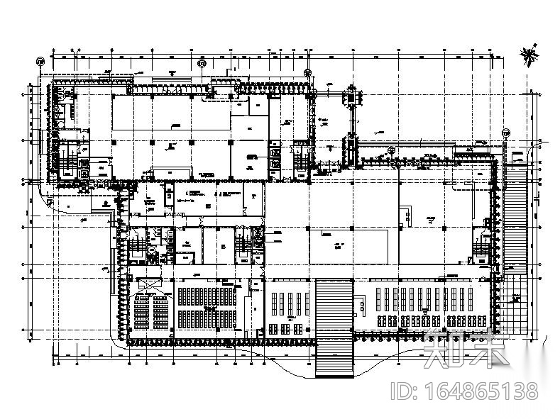 [浙江]高层幕墙立面框架结构县级图书档案馆建筑施工图施工图下载【ID:164865138】