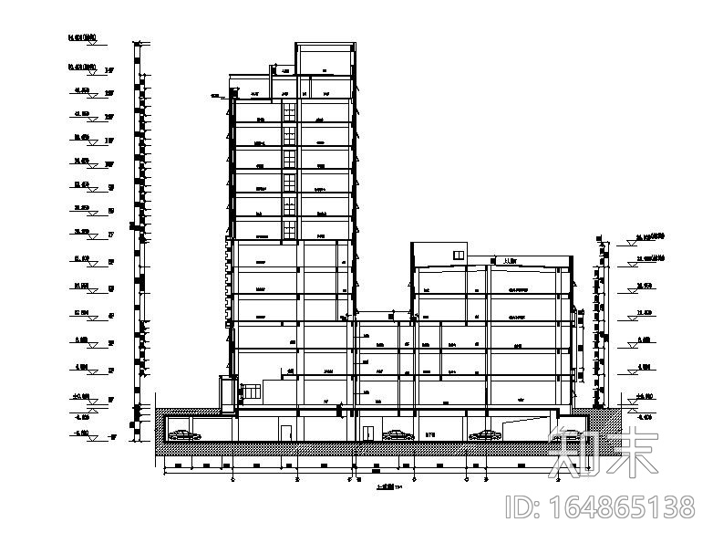 [浙江]高层幕墙立面框架结构县级图书档案馆建筑施工图施工图下载【ID:164865138】