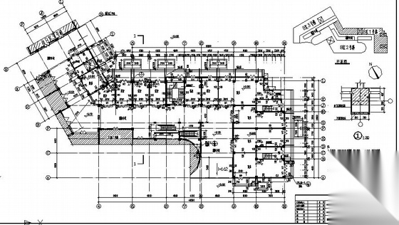 某三层内街商店建筑施工图cad施工图下载【ID:166726159】