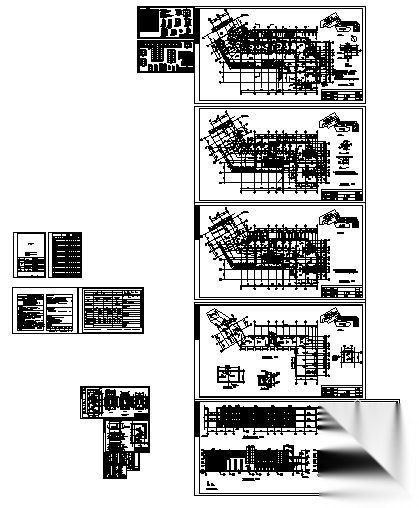 某三层内街商店建筑施工图cad施工图下载【ID:166726159】