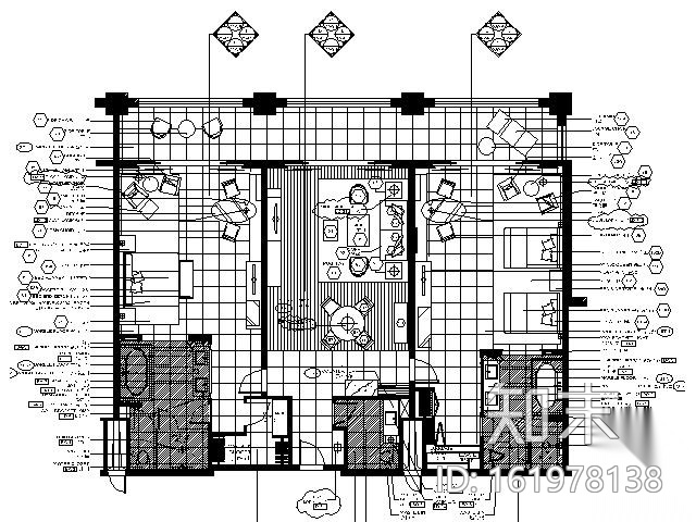 [三亚]五星级酒店豪华套房施工图cad施工图下载【ID:161978138】