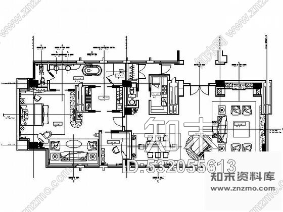 施工图温州某酒店豪华套房施工图cad施工图下载【ID:532055613】