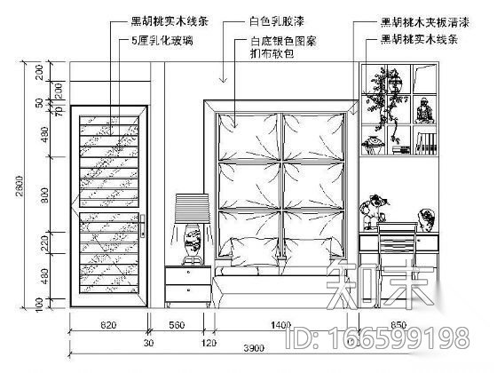 21个卧室立面图施工图下载【ID:166599198】