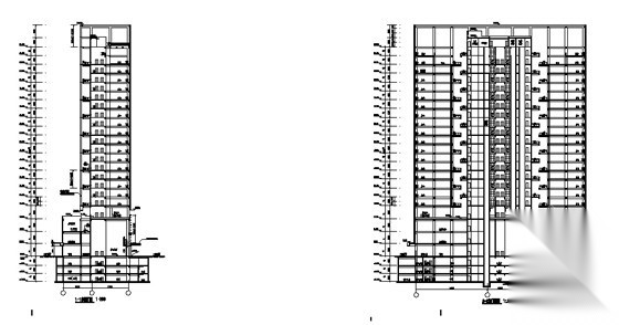 [深圳]某二十二层高层商业办公综合楼建筑施工图cad施工图下载【ID:167371126】