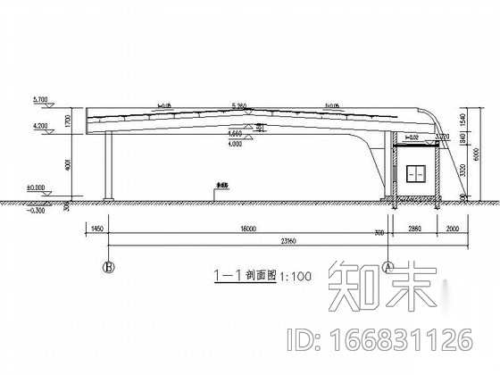 [哈尔滨]某汽车交易场拓号、拍照棚建筑方案图cad施工图下载【ID:166831126】