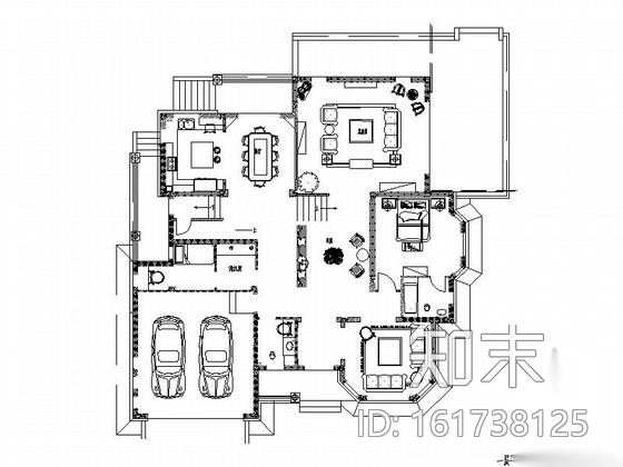 [武汉]临湖双层豪华别墅全套装修图cad施工图下载【ID:161738125】