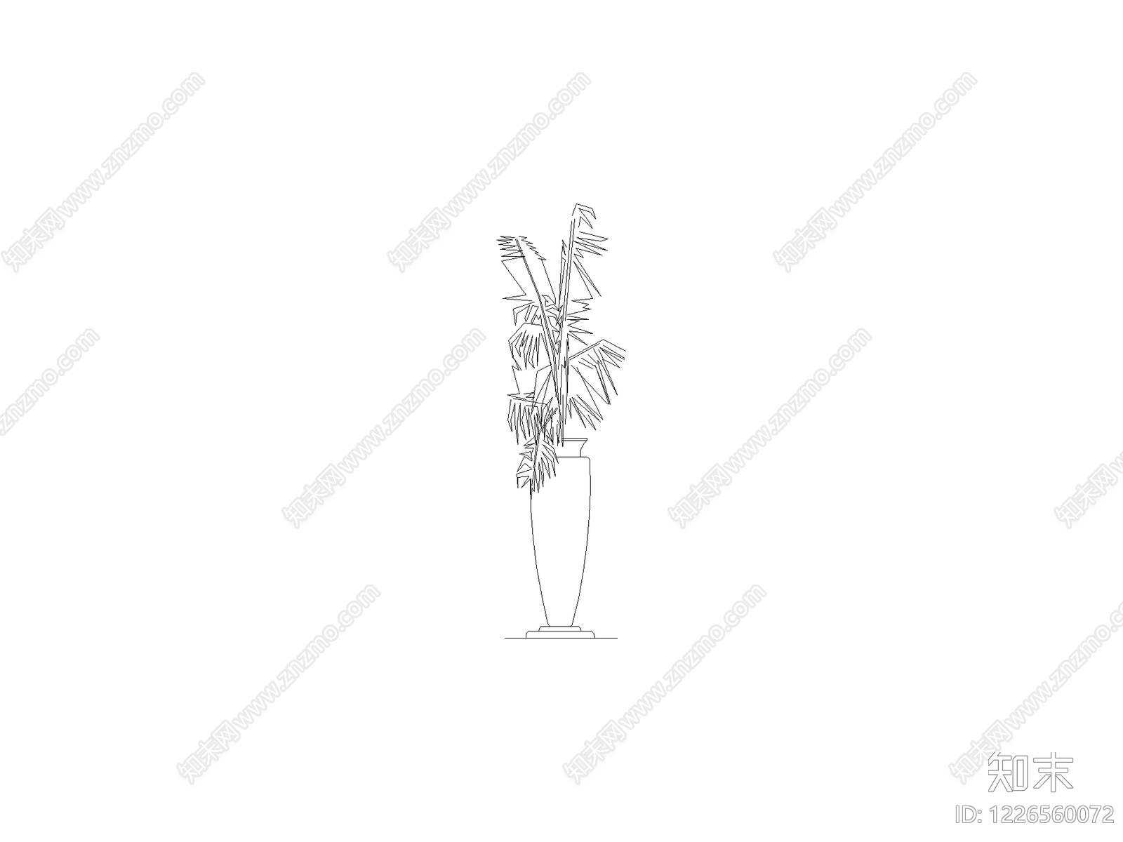 种绿植盆栽图块cad施工图下载【ID:1226560072】
