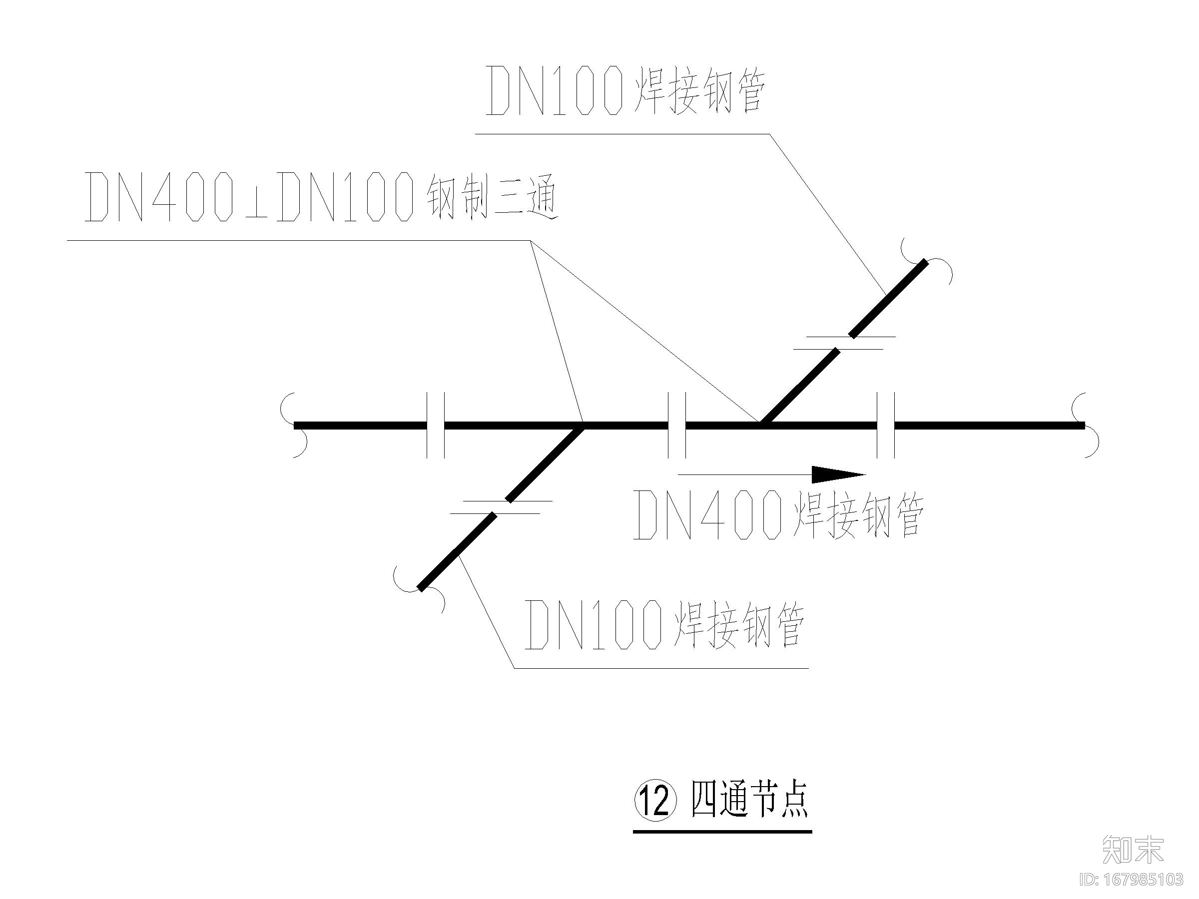 隧道段改造工程给水节点大样图CADcad施工图下载【ID:167985103】