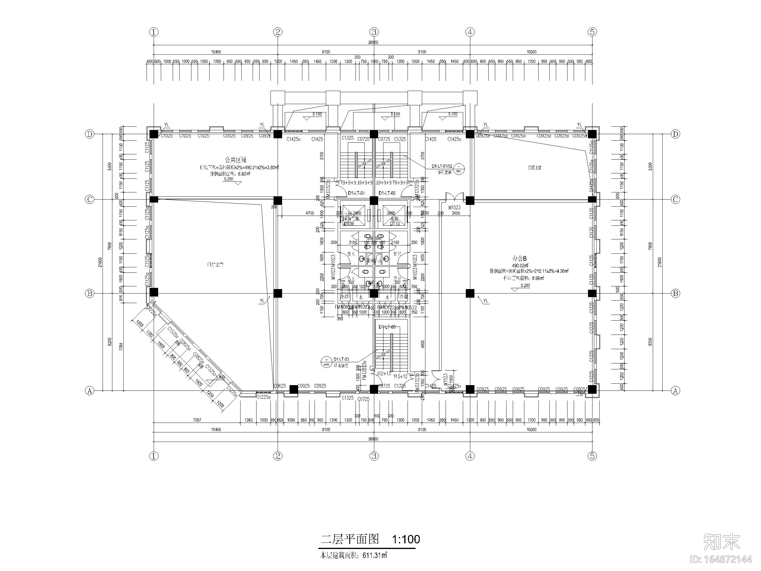 [上海]华漕镇四层框结结构办公楼建筑施工图cad施工图下载【ID:164872144】