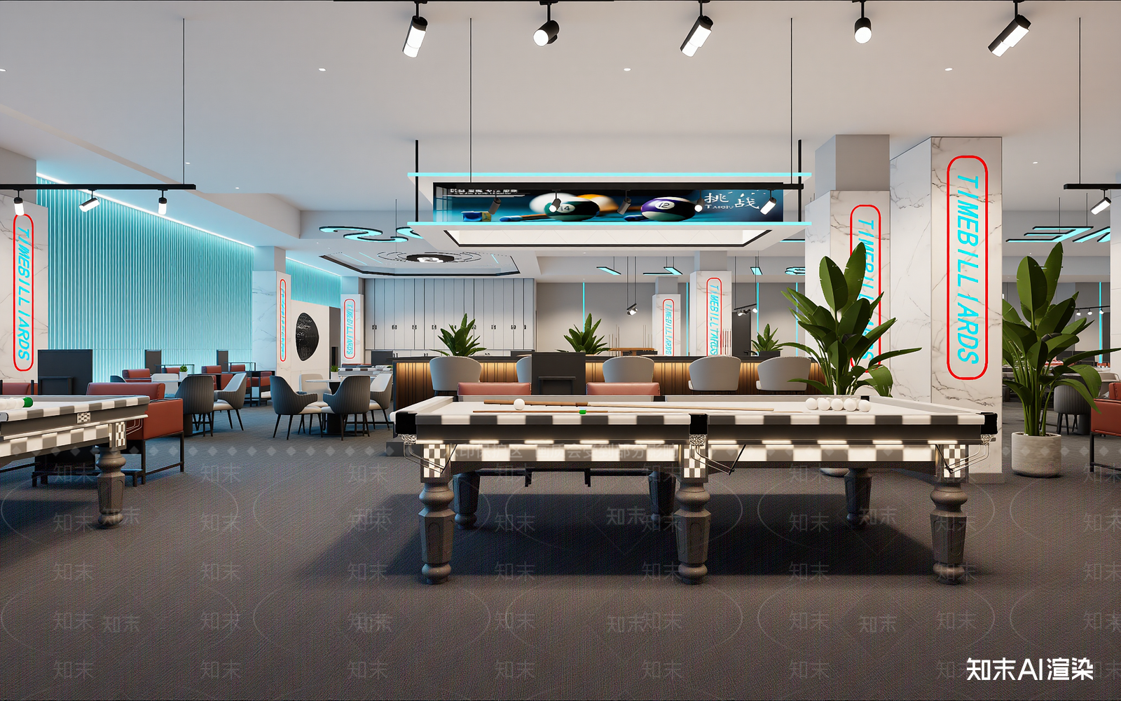 现代台球室3D模型下载【ID:1214708884】