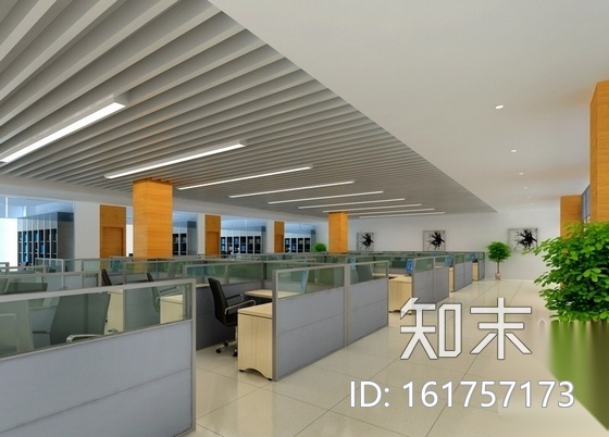 [厦门]某现代风办公室室内装修施工图（含效果）cad施工图下载【ID:161757173】