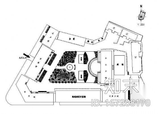 某电力局大院绿地规划图cad施工图下载【ID:167208170】