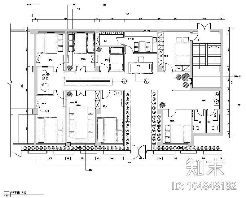 [新疆]竹林自然风茶室空间设计施工图（附效果图）cad施工图下载【ID:164848182】