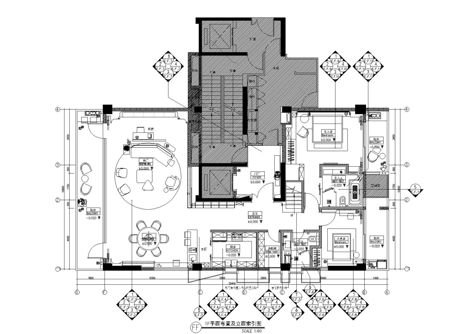 [宁波]琚宾HSD-宁波钓鱼台A户型样板间丨草图模型+CAD施工图下载【ID:160142107】