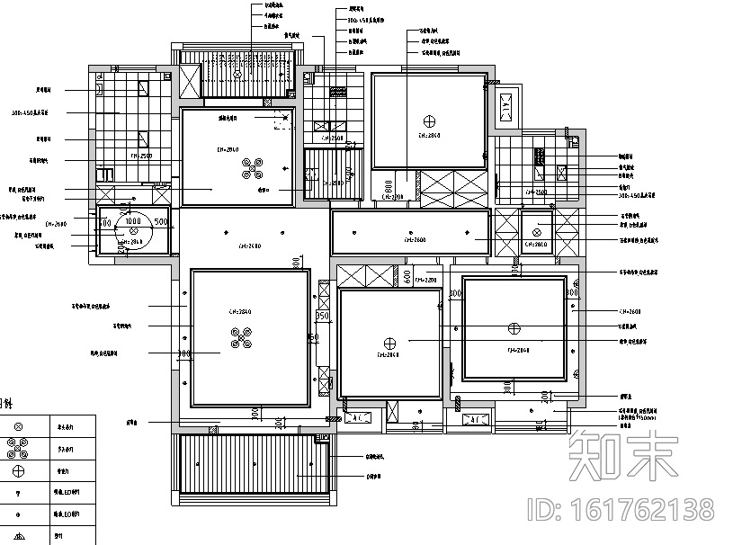 美式田园风闲庭雅居三居室住宅设计施工图（附效果图）cad施工图下载【ID:161762138】