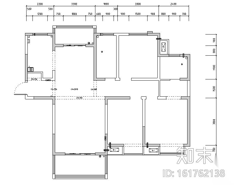 美式田园风闲庭雅居三居室住宅设计施工图（附效果图）cad施工图下载【ID:161762138】