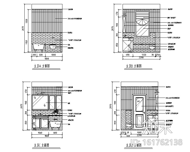 美式田园风闲庭雅居三居室住宅设计施工图（附效果图）cad施工图下载【ID:161762138】