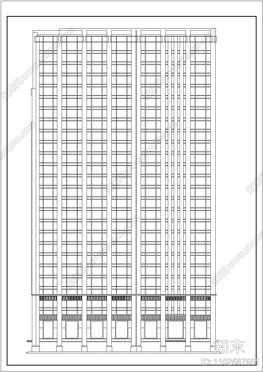 某二十八层写字楼建筑全套施工设计cad图纸施工图下载【ID:1102687601】