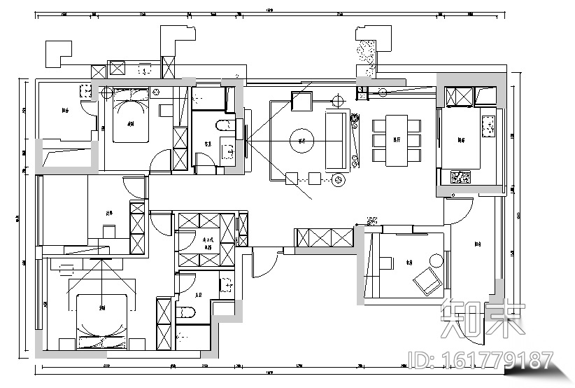 [浙江]锦和苑现代风格住宅装修设计施工图（附效果图）施工图下载【ID:161779187】