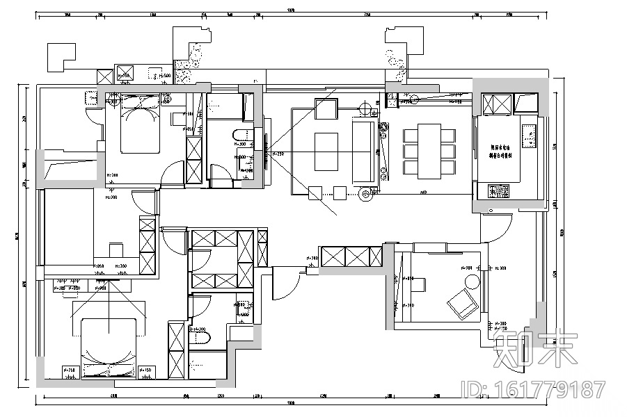 [浙江]锦和苑现代风格住宅装修设计施工图（附效果图）施工图下载【ID:161779187】