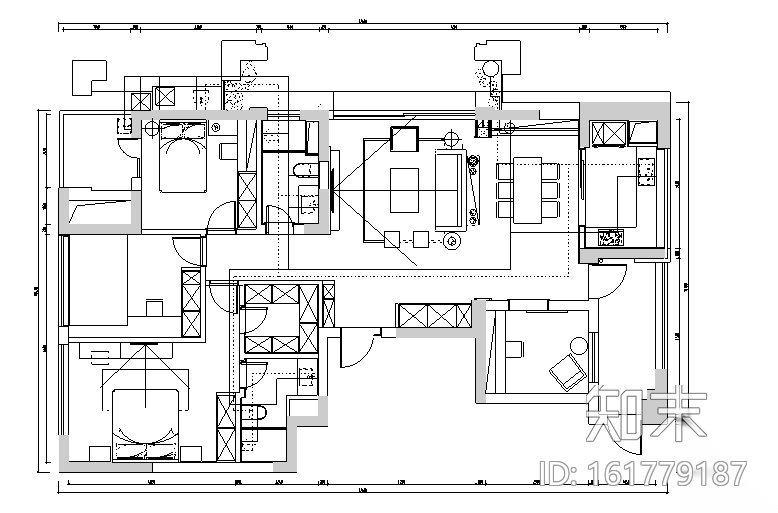 [浙江]锦和苑现代风格住宅装修设计施工图（附效果图）施工图下载【ID:161779187】