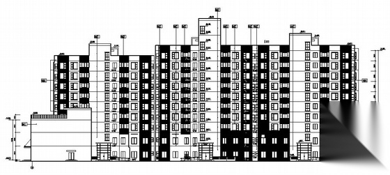 西安某十层商住楼建筑施工图cad施工图下载【ID:149844130】