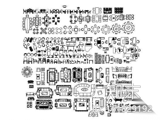 室内设计常用家具图块施工图下载【ID:161829192】