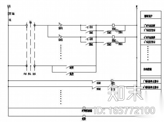 某路灯控制柜原理图cad施工图下载【ID:165772100】