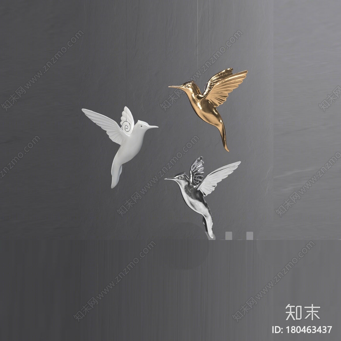 现代流行小鸟吊灯3D模型下载【ID:180463437】