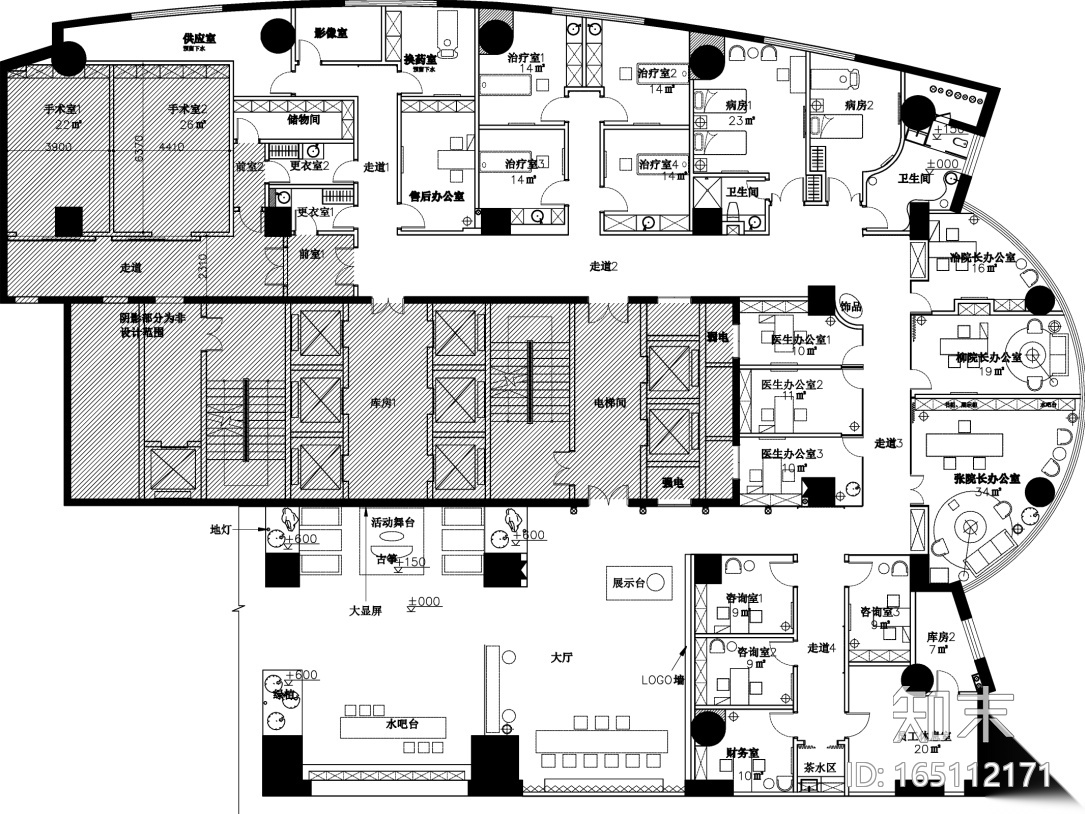 现代风格整形医院室内设计施工图（含效果图及设计说明cad施工图下载【ID:165112171】