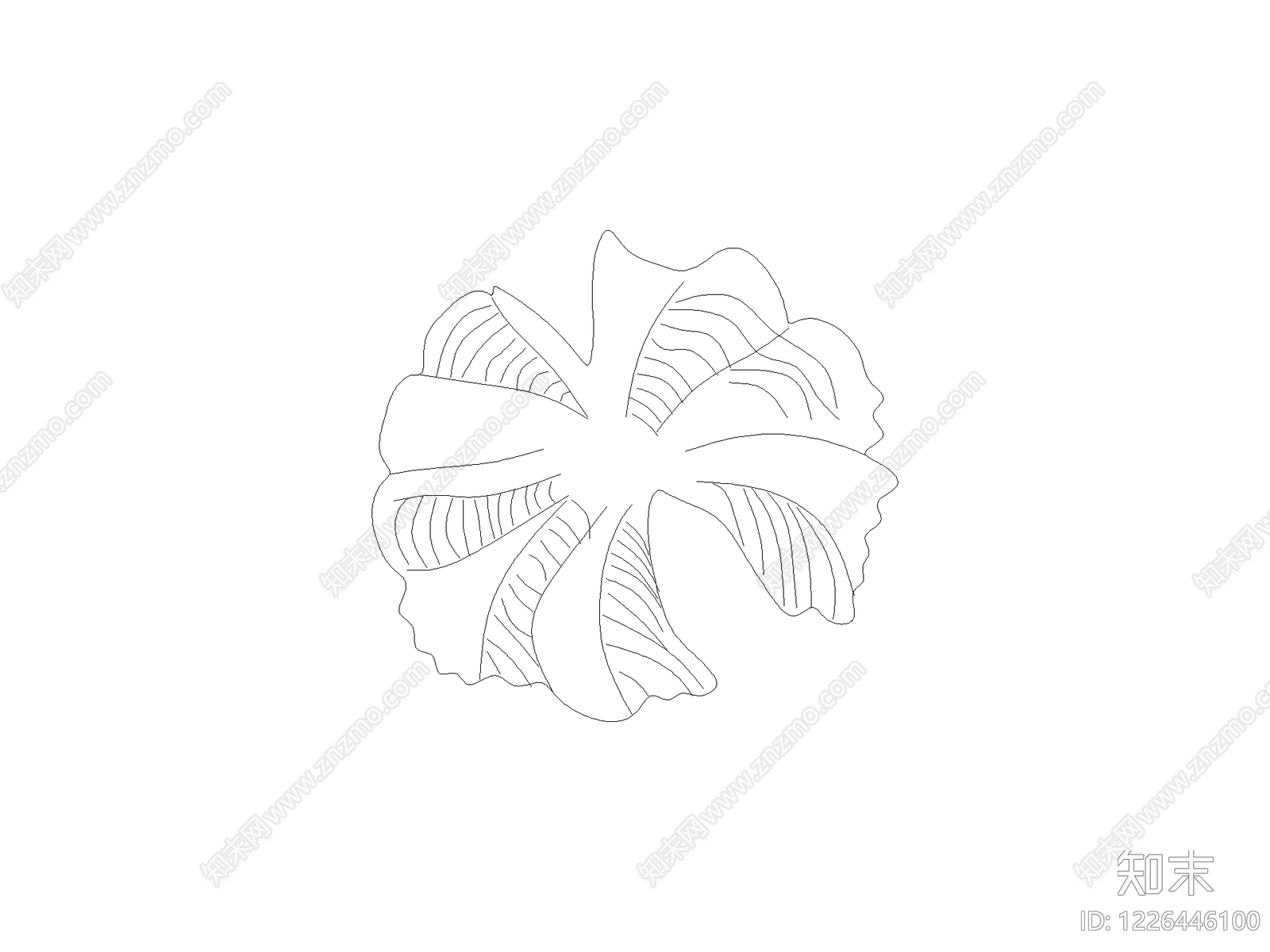 现代植物图块cad施工图下载【ID:1226446100】