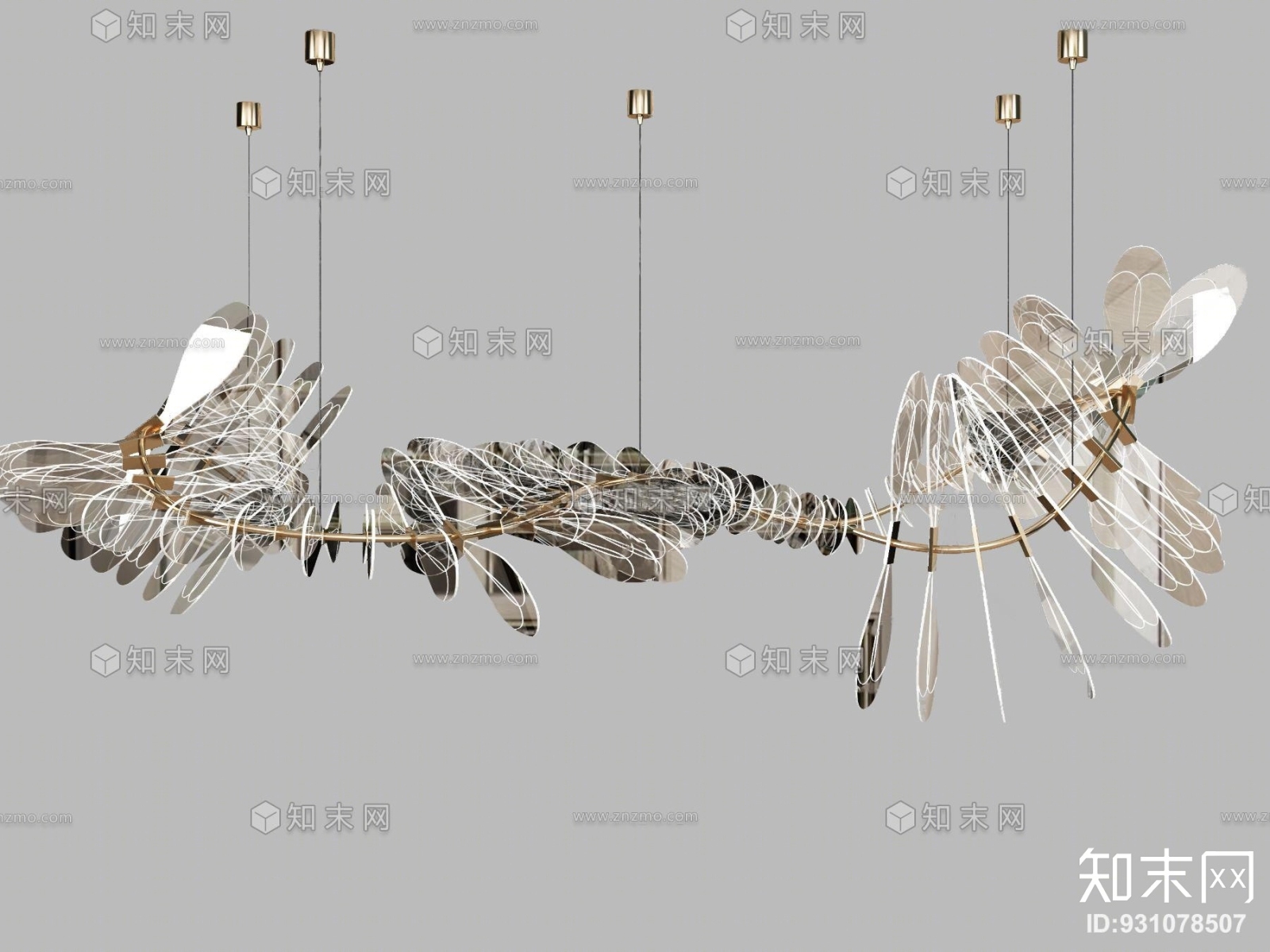 现代金属装饰灯3D模型下载【ID:931078507】