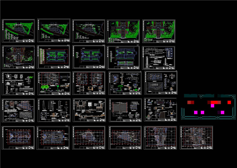 台地景观设计套图CAD景观图纸cad施工图下载【ID:149641123】