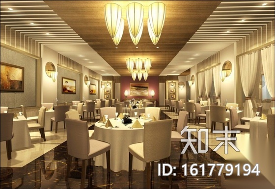 会所中餐厅装修图（含效果）cad施工图下载【ID:161779194】