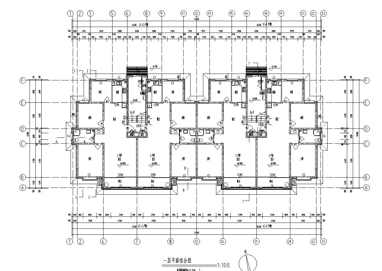 [宁夏]六层剪力墙结构中式风格住宅建筑施工图cad施工图下载【ID:149778142】