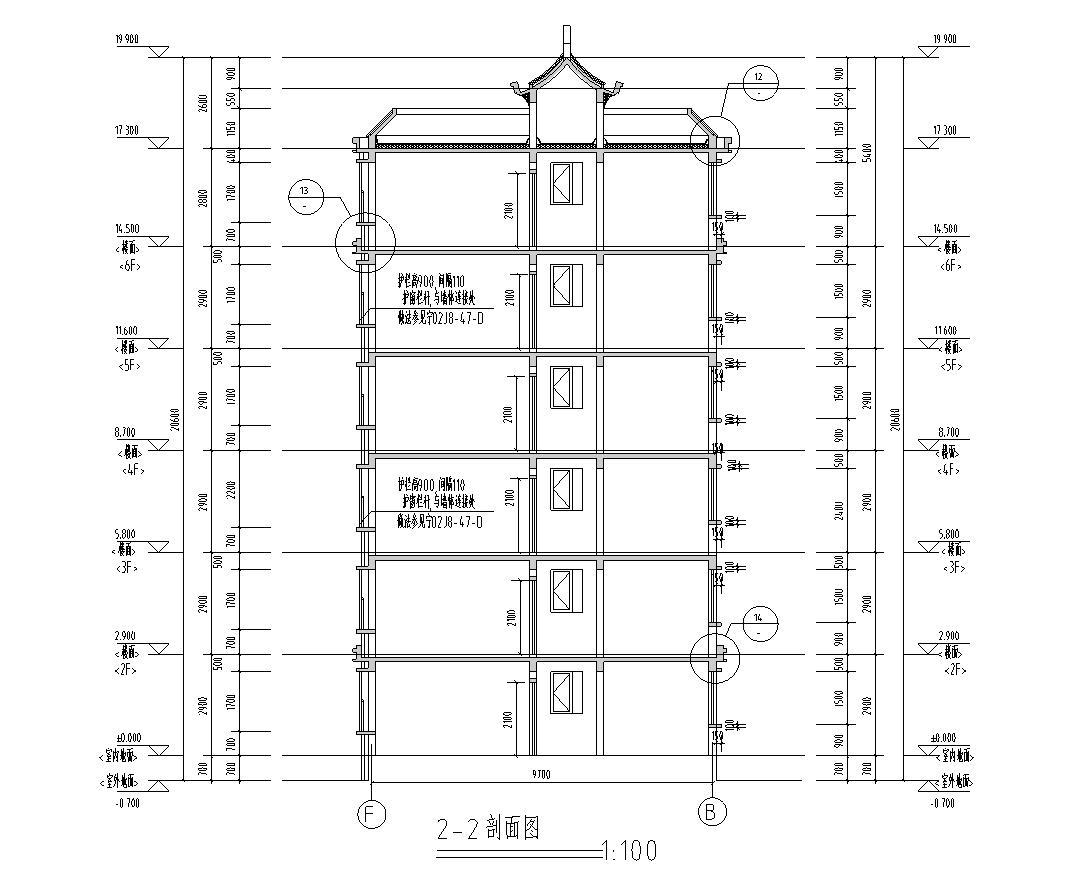 [宁夏]六层剪力墙结构中式风格住宅建筑施工图cad施工图下载【ID:149778142】