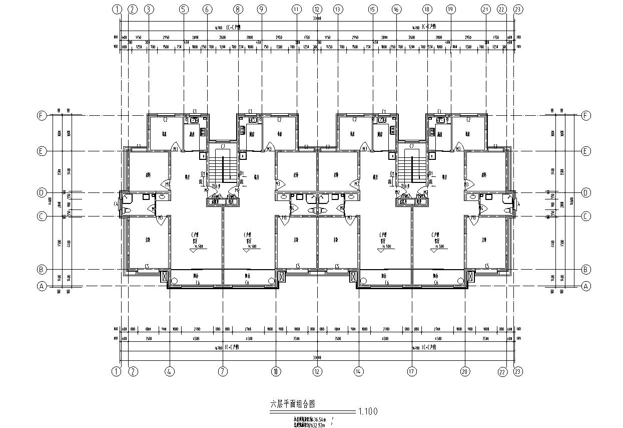 [宁夏]六层剪力墙结构中式风格住宅建筑施工图cad施工图下载【ID:167048135】