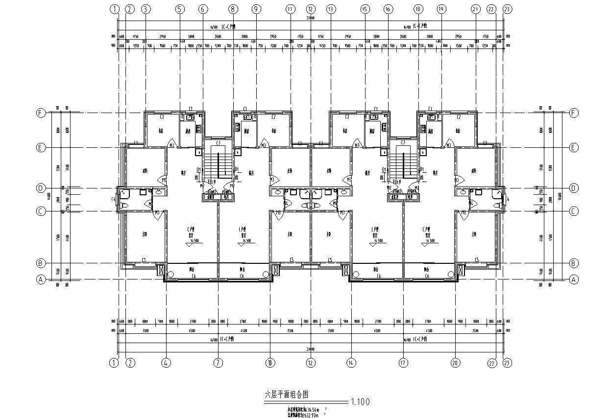 [宁夏]六层剪力墙结构中式风格住宅建筑施工图cad施工图下载【ID:149778142】