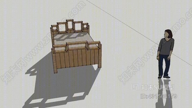 谷仓木床SU模型下载【ID:431568179】