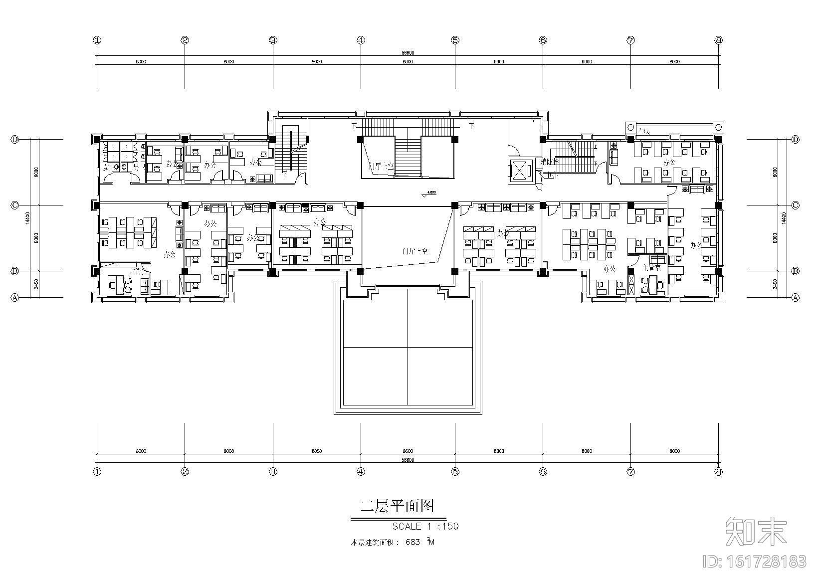 [广东]金明办公楼（家居户型）装饰施工图cad施工图下载【ID:161728183】