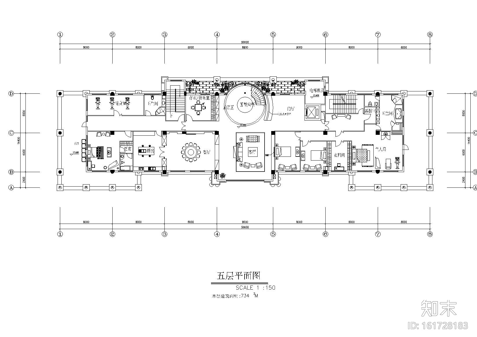 [广东]金明办公楼（家居户型）装饰施工图cad施工图下载【ID:161728183】