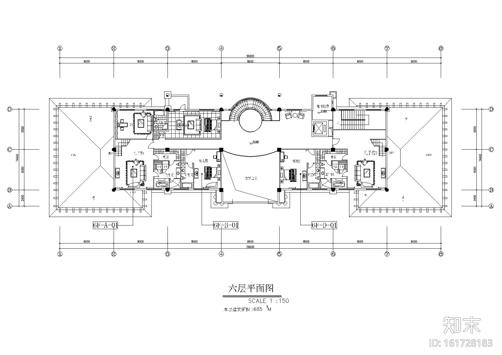 [广东]金明办公楼（家居户型）装饰施工图cad施工图下载【ID:161728183】