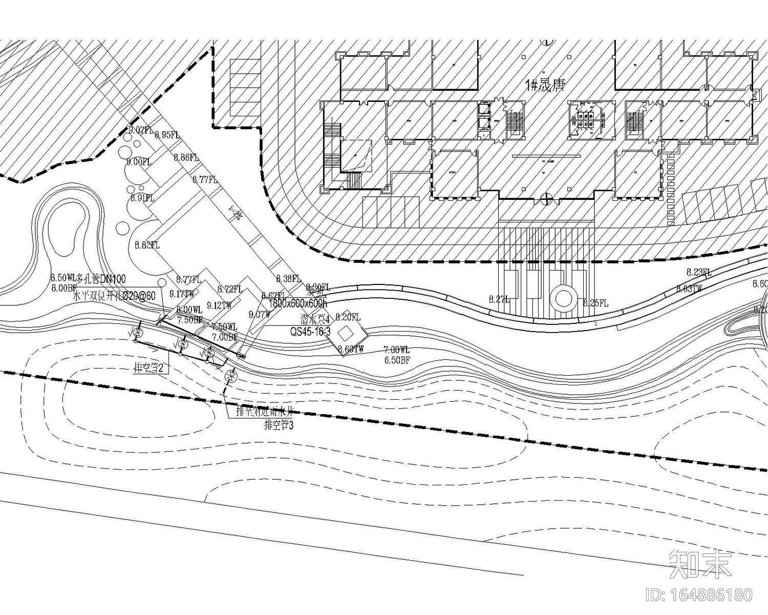 [常州]经济园景观工程喷泉公厕给排水施工图(大院)cad施工图下载【ID:164886180】