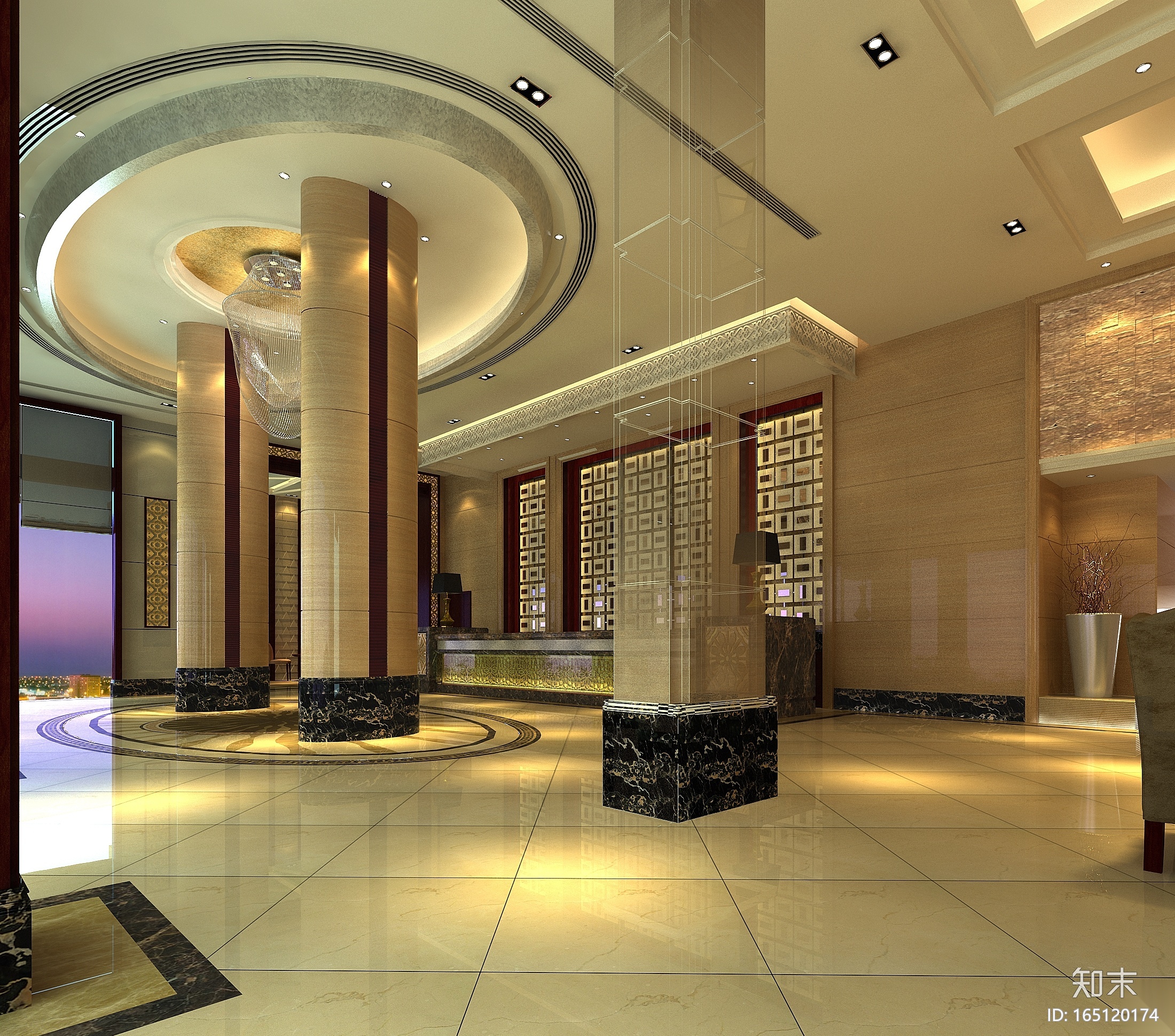 ​某酒店整套施工图+效果图+材料表+家具表cad施工图下载【ID:165120174】