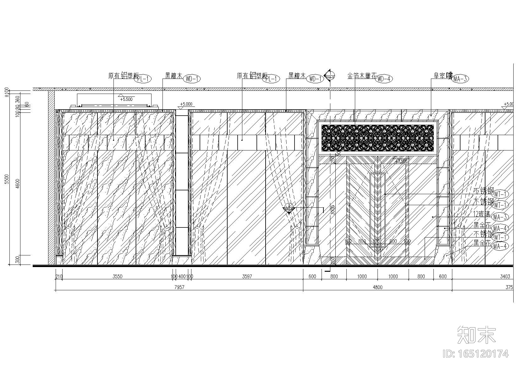 ​某酒店整套施工图+效果图+材料表+家具表cad施工图下载【ID:165120174】