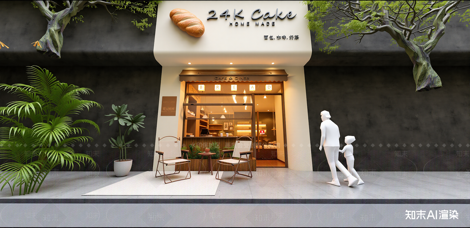 现代餐饮建筑SU模型下载【ID:1216006328】